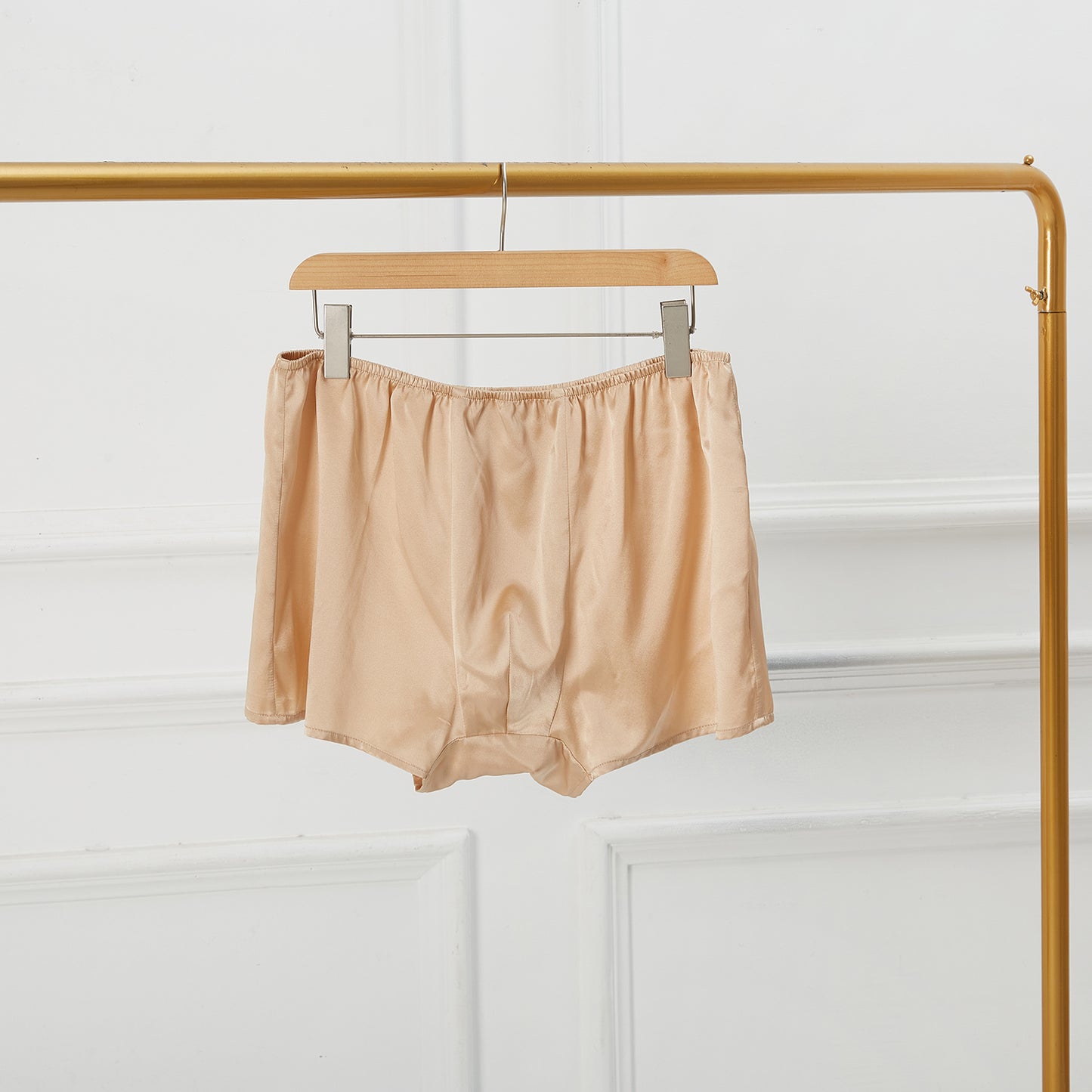 Beige Pure Mulberry Silk Men's Trunks | Mid Rise | 19 Momme | Soar Collection