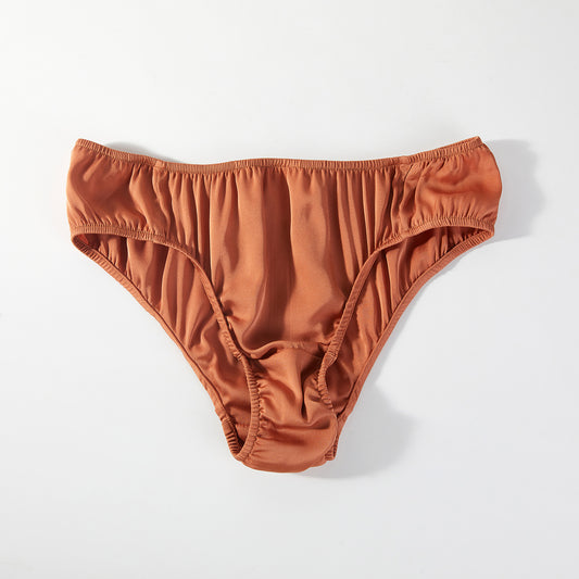 Sample Pure Silk Bikini Size XL | Brick Brown | Mulberry Silk Pantie