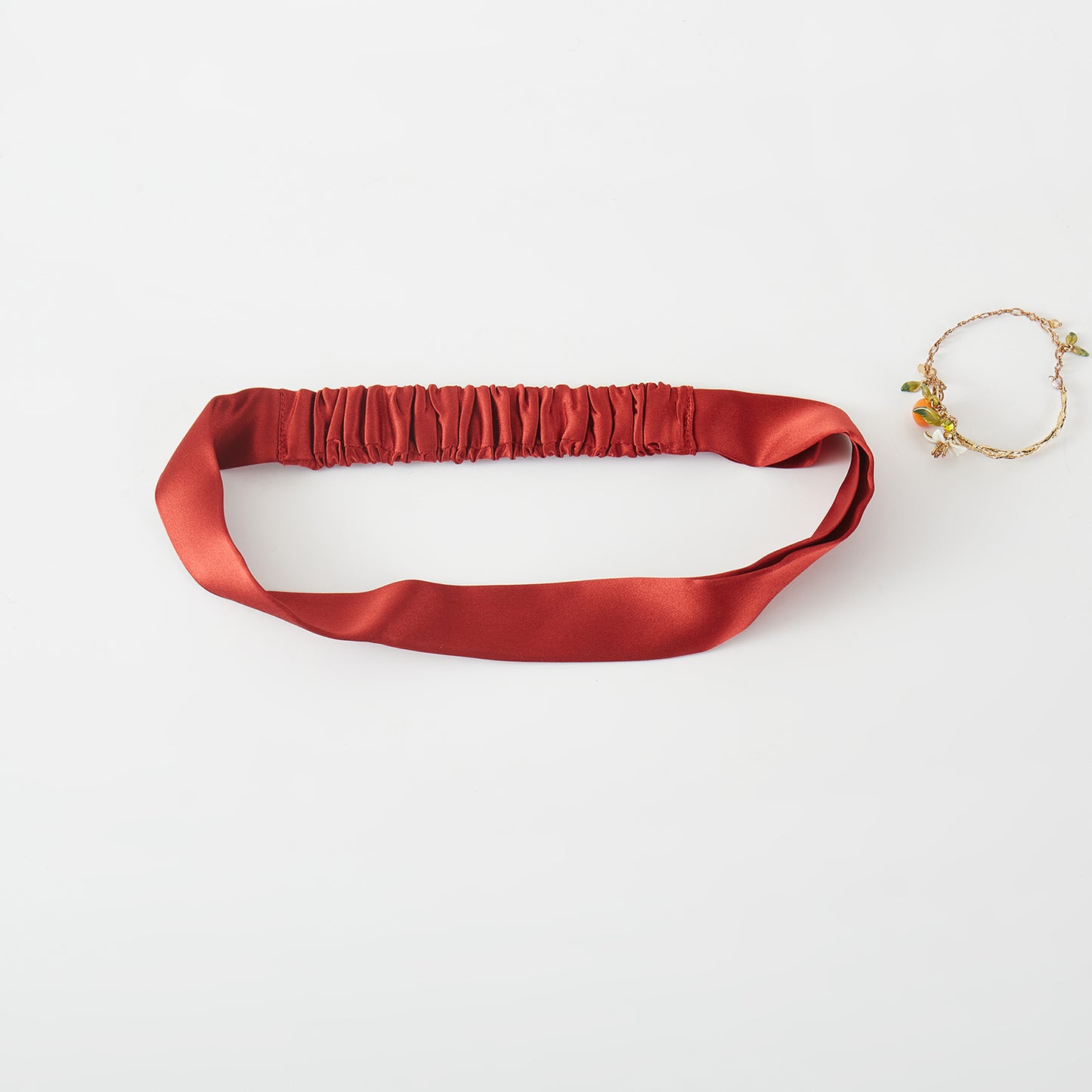 Sample Pure Silk Headband | Brick Red | Mulberry Silk Flat Headband