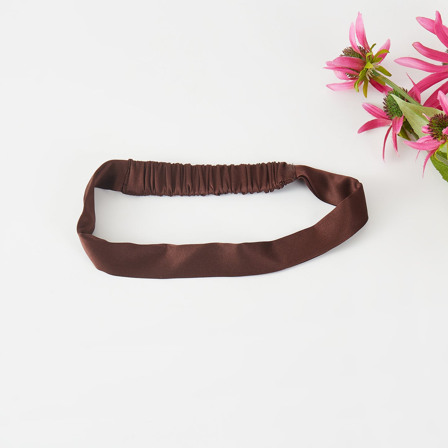 Sample Pure Silk Headband | Chocolate | Mulberry Silk Flat Headband