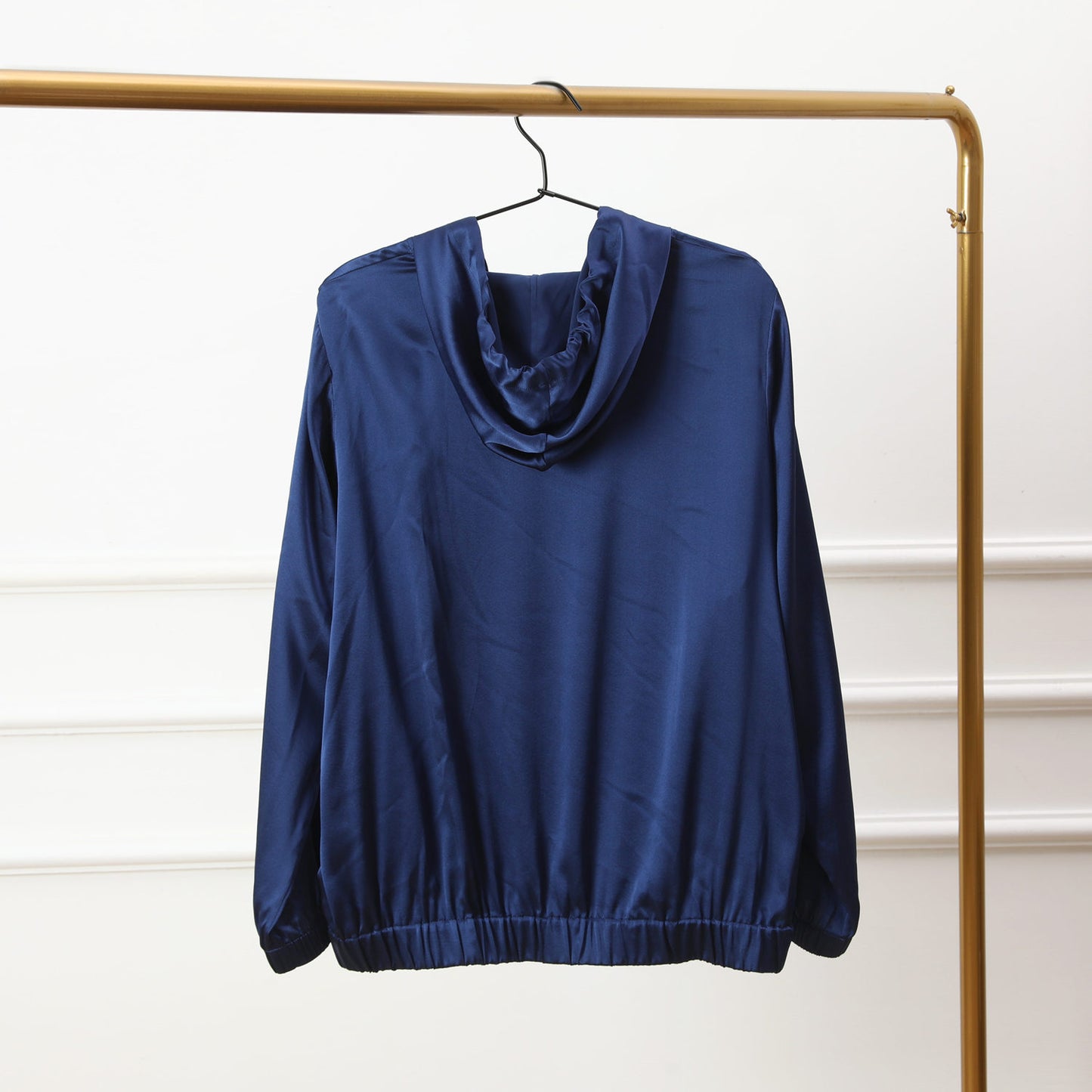 Pure Silk Long Sleeve Hoodie with Pockets | Elio | 22 Momme Silk Charmeuse