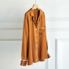 Pure Silk Long Sleeve Pajama Blouse XL-1X