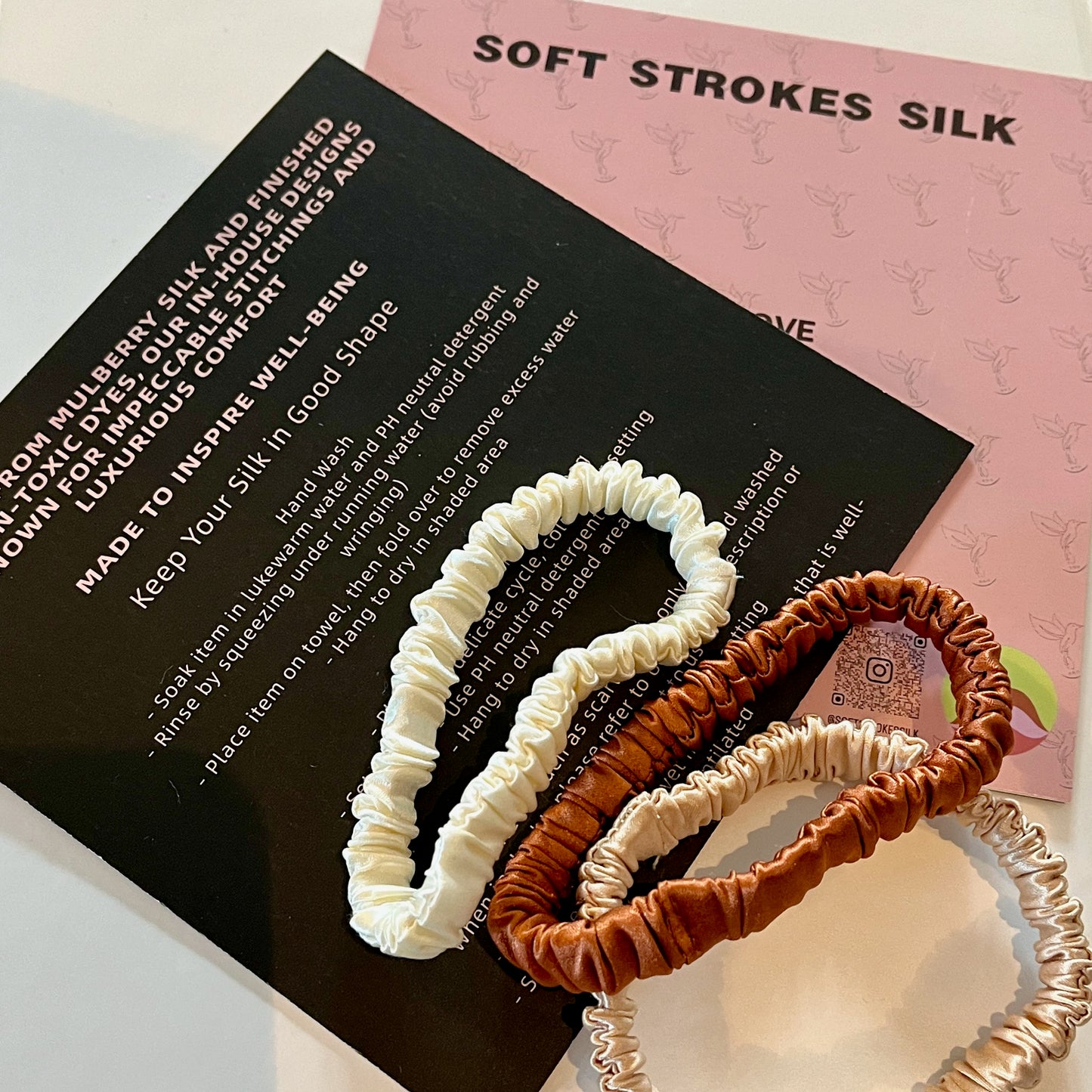 Sand Storm | Single or Set of 3 Pure Mulberry Silk Skinny Scrunchie | Weekly Special Hair Ties | 0.4 inch
