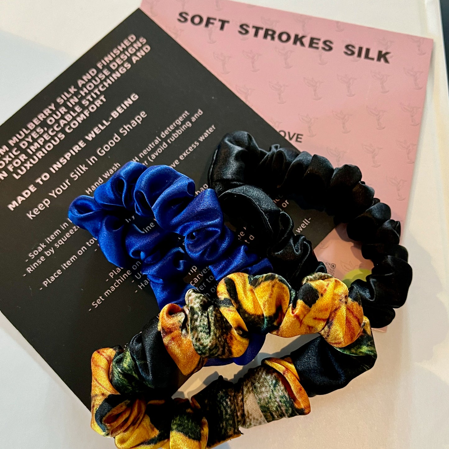 Sunflower Summer | Single or Set of 3 Pure Mulberry Silk Mini Scrunchie | Weekly Special Hair Ties | 0.8 inch
