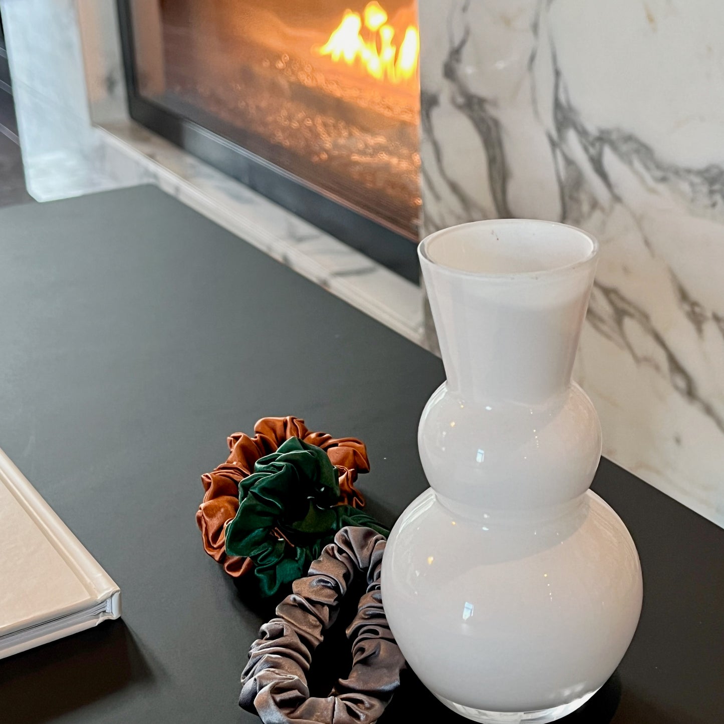 Autumn Jewels | Single or Set of 3 Pure Mulberry Silk Mini Scrunchie | Weekly Special Hair Ties | 0.8 inch