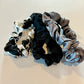 Film Noir | Single or Set of 3 Pure Mulberry Silk Mini Scrunchie | Weekly Special Hair Ties | 0.8 inch