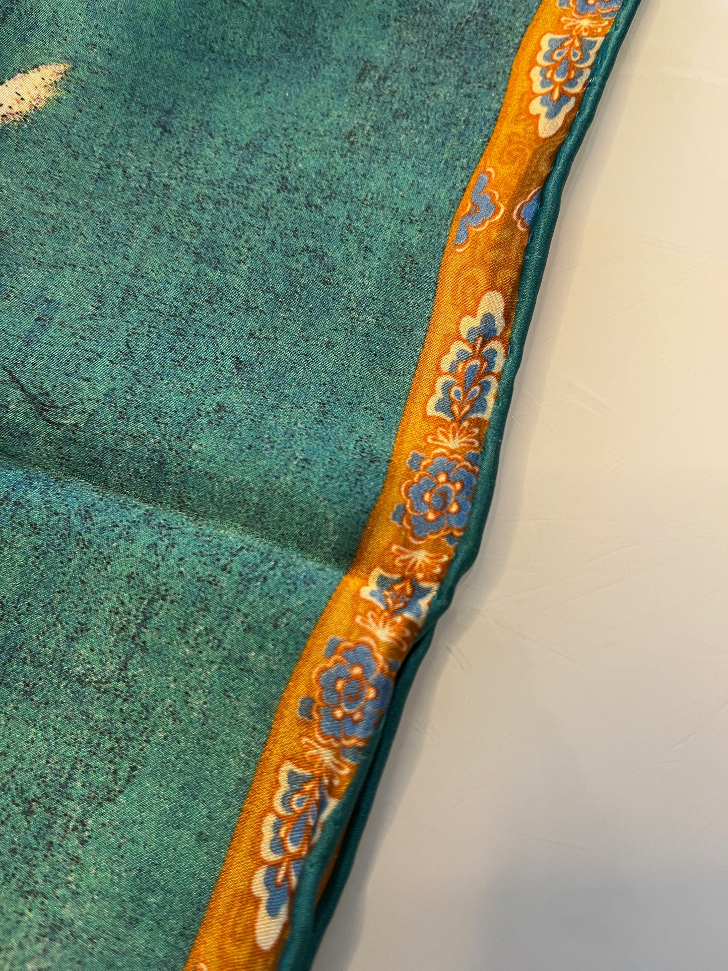 Sample Pure Silk scarf Long rectangle | Auspicious Crane | Mulberry Silk scarf