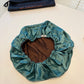 Sample Pure Silk Hair Bonnet Jade and Coffee | Double Layer with Adjustable Elastic | 100% Silk 22 Momme