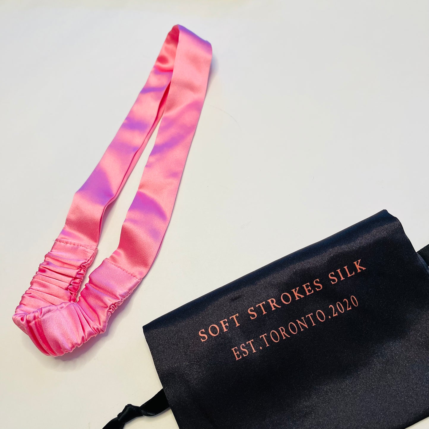 Sample Pure Silk Headband | Tea Rose | Mulberry Silk Flat Headband 32 Momme