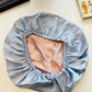 Sample Pure Silk Hair Bonnet Baby Blue & Pink | Double Layer with Adjustable Elastic | 100% Silk 22 Momme