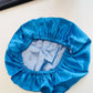 Sample Pure Silk Hair Bonnet Baby Blue & Turquoise | Double Layer with Adjustable Elastic | 100% Silk 22 Momme