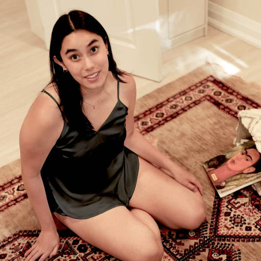 Black Pure Mulberry Silk Petal Camisole Top | Mid-Waist Shorts | Silk Charmeuse Lingerie | Bridesmaid Gift Pj Set | Soar Collection