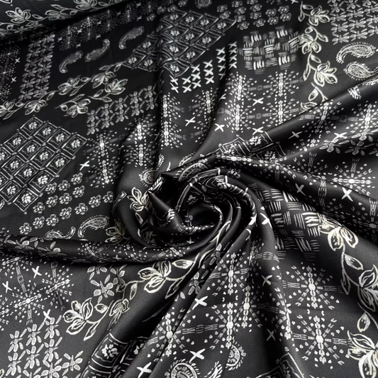 #6 Black Paisley | Fabric for Customization