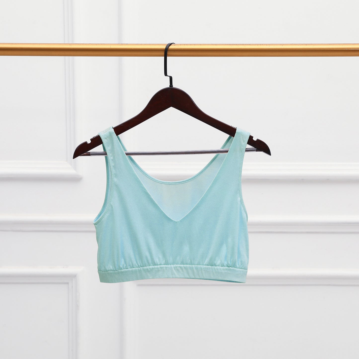 Sample Pure Knitted Silk Bralette Size 38D | Mint Green| Mulberry Silk Bralette