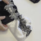 Butterfly Effect | Custom Pure Pure Silk Bikini Pantie | Mid Waist | Black and White Lace on Mulberry Silk | Brush Collection