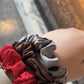 Parisian Cafe | Single or Set of 3 Pure Mulberry Silk Mini Scrunchie | Weekly Special Hair Ties | 0.8 inch