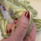 Pure Mulberry Silk French Scrunchie | Green Cloud | Jacquard Silk | 2 inch | 20 Momme | Brush Collection