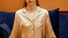 Beige Pure Silk Unisex Long Sleeve Pajama Set