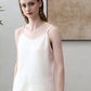 Pearl White Pure Mulberry Silk Camisole with Adjustable Straps | Relaxed Fit | 19 Momme | Soar Collection