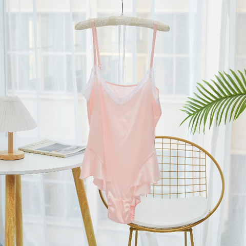 19 Momme Pink Silk Bodysuit - Custom Sizing & Handmade