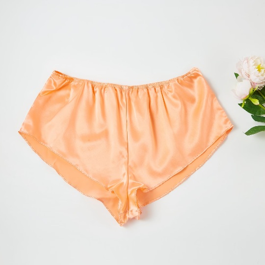 Silk French Knickers | Custom Size Handmade | Melon Shell | 19 Momme | Pure Mulberry Silk | Wedding Lingerie
