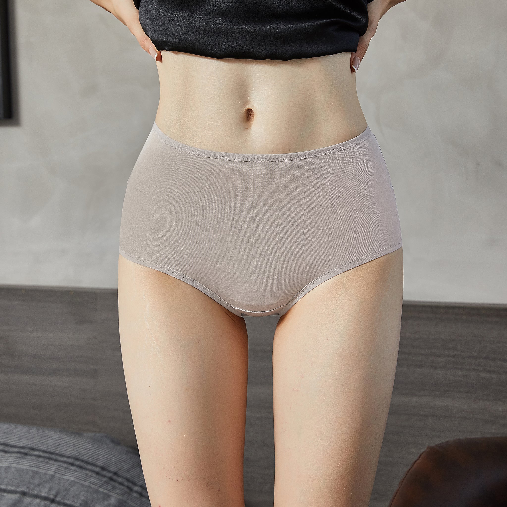 Knitted Silk High Rise French Cut Pantie | Silver Bullet Cocktail | Shimmer Collection