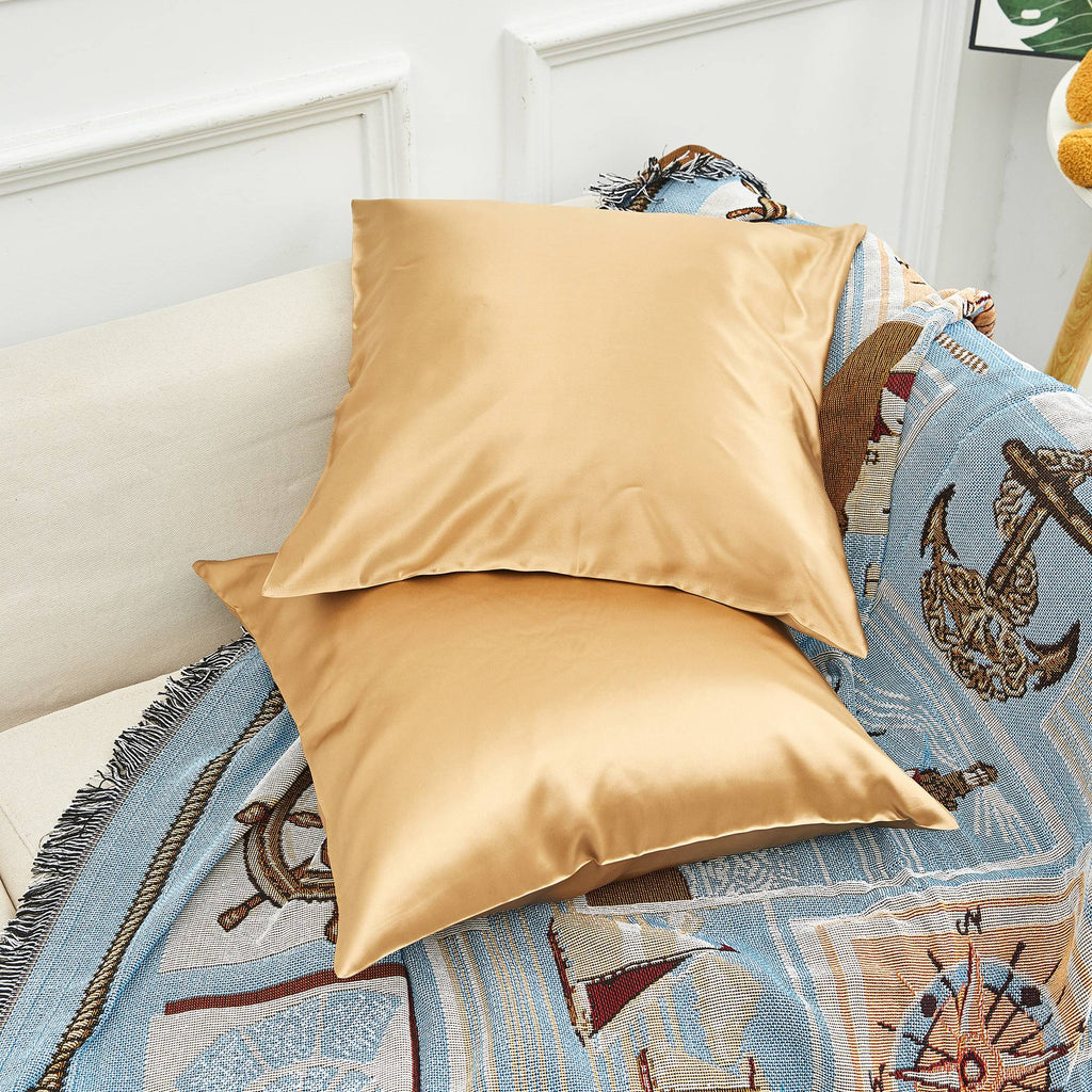 Gold Pure Mulberry Silk Cushion Cover