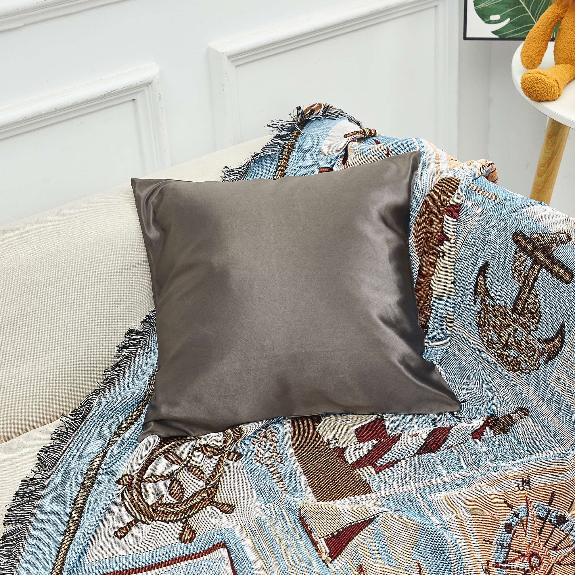 Silk throw pillow covers top