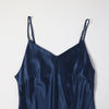 River Nymph | Navy Pure Silk Slip Dress | Knee Length with Adjustable Straps | 22 Momme | Float Collection