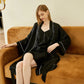Gift Set | Pure Silk Black Kimono Robe & Slip Dress | 22 Momme | Float Collection