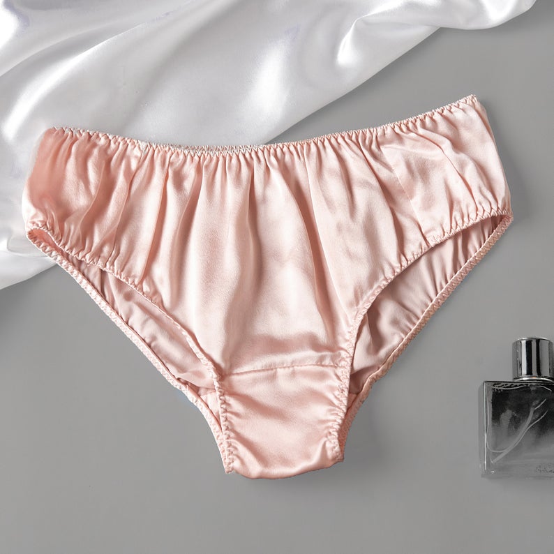 Baby Pink Pure Mulberry Silk Bikini Panties | Mid Waist | 22 Momme | Float Collection