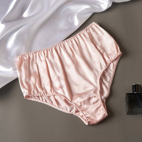 Baby Pink Silk High Waist French Cut Panties - Soft Strokes Silk