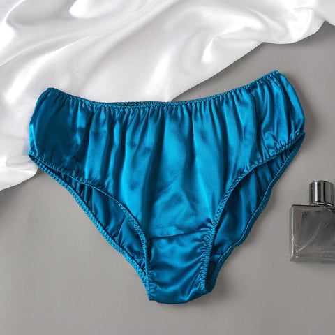 Women's Mulberry Silk Panties Silk Sexy Bikini Silk Briefs Satin Underwear  2pcs Lcx-02