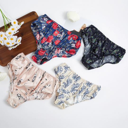 Custom Made Pure Mulberry Silk Bikini Panties | Mid Waist | 19 Momme | Float Collection