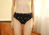 Olive Branches | Pure Silk Mid Rise Bikini | Brush Collection