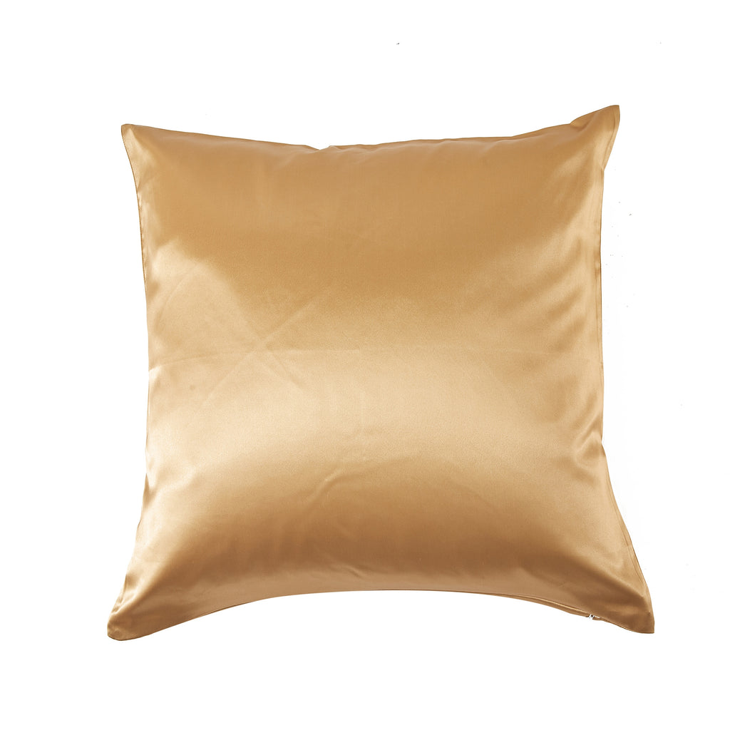 Gold Pure Mulberry Silk Cushion Cover | 22 Momme | Float Collection | Throw Pillow Cover with Zipper