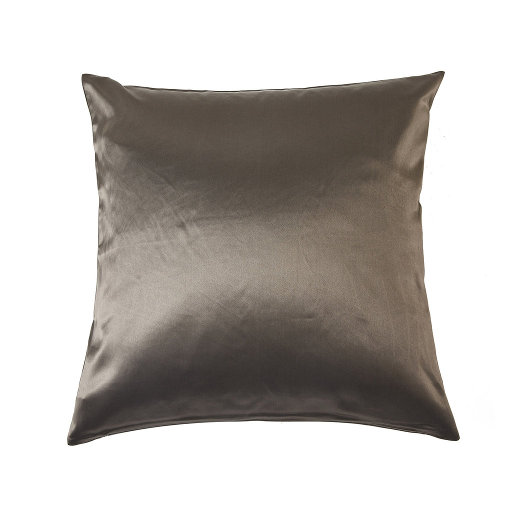 Grey Pure Mulberry Silk Cushion Cover | 22 Momme | Float Collection | Throw Pillow Cover with Zipper