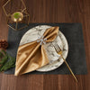 Gold Pure Mulberry Silk Napkins | Set of 4 | 22 Momme | Float Collection | Holiday Wedding Table Linens | 18 Inch Square
