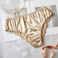 Beige Pure Mulberry Silk Bikini Panties | Mid Waist | 22 Momme | Float Collection