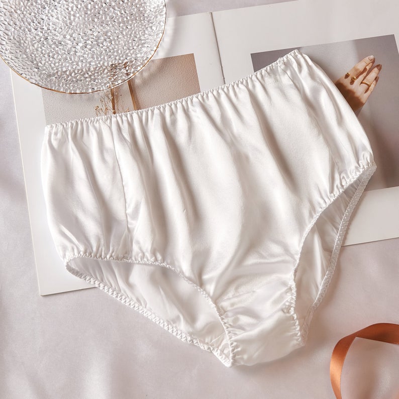 Pearl White Pure Mulberry Silk French Cut Panties | High Waist | 22 Momme |  Float Collection