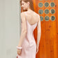 River Nymph | Baby Pink Pure Silk Slip Dress | Knee Length with Adjustable Straps | 22 Momme | Float Collection