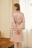 Pasithea | Baby Pink Kimono Pure Silk Robe | Knee Length with Double Belts and Pockets | 22 Momme | Float Collection