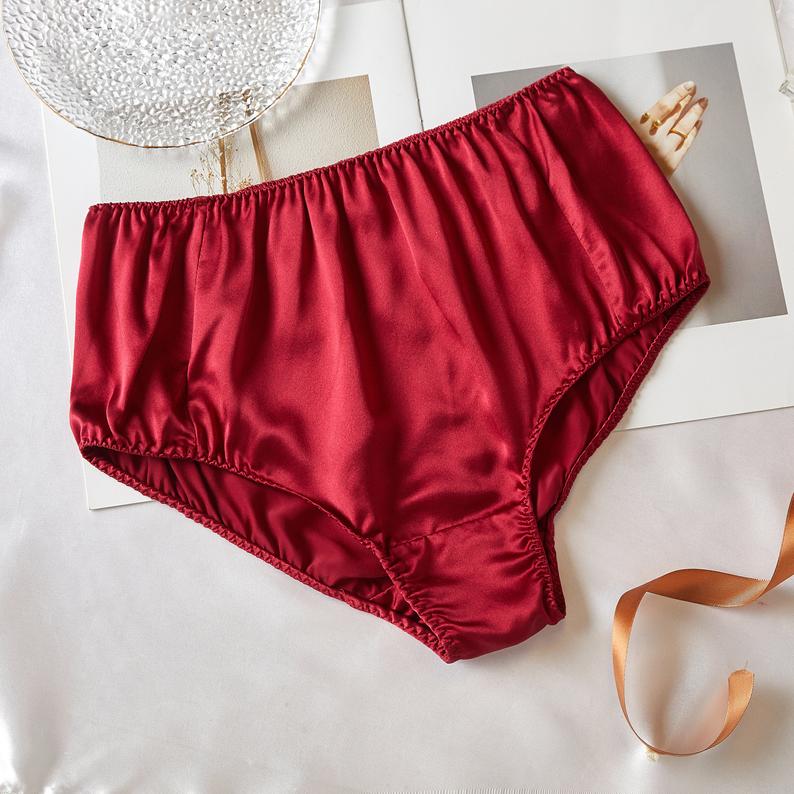 Ruby Pure Mulberry Silk French Cut Panties | High Waist | 22 Momme | Float Collection