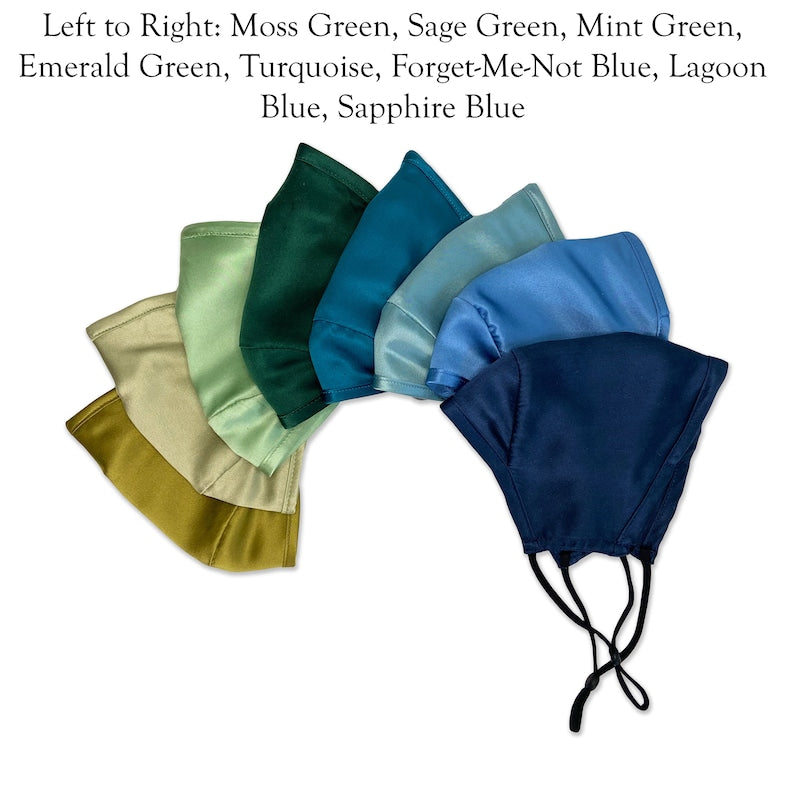 Set of 10 | Triple Layer Silk Face Mask with Insert Pocket | PM 2.5 Filter and Nose Wire | 100% Silk, Washable and Reusable