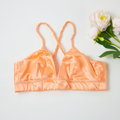 Melon Shell Silk Bralette & French Knickers Set: Custom-Made