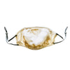 Triple Layer Mulberry Silk Face Mask: White Water - V-Shape Jacquard White Silk