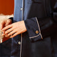 Navy Pure Silk Unisex Long Sleeve Pajama Set