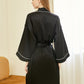 Gift Set | Pure Silk Black Kimono Robe & Slip Dress | 22 Momme | Float Collection