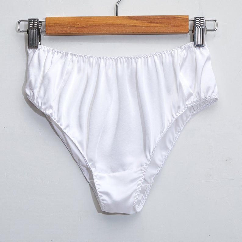 Pearl White Pure Mulberry Silk Bikini Panties | Mid Waist | 22 Momme | Float Collection