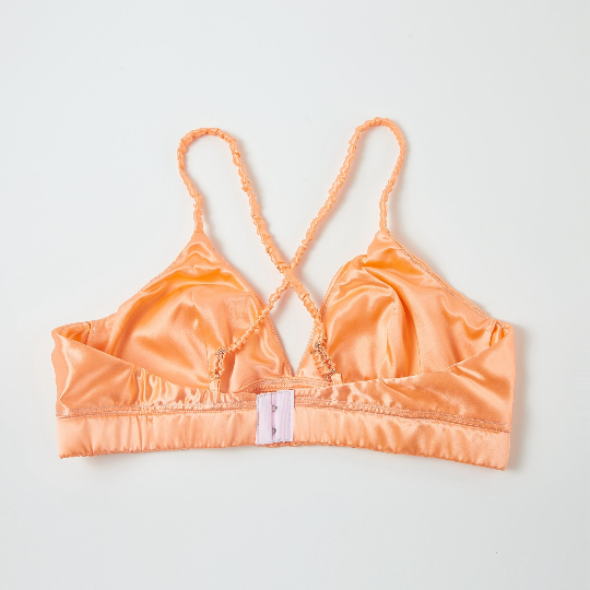 Silk Bralette French Knickers Set | Custom Size Handmade | Melon Shell | 19 Momme | Pure Mulberry Silk | Wedding Lingerie